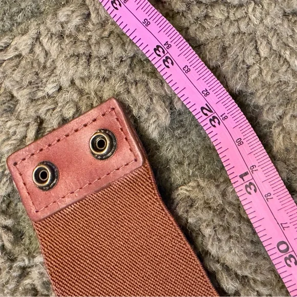 Anthropologie Brown Leather Belt with Elastic - Picture 9 of 11